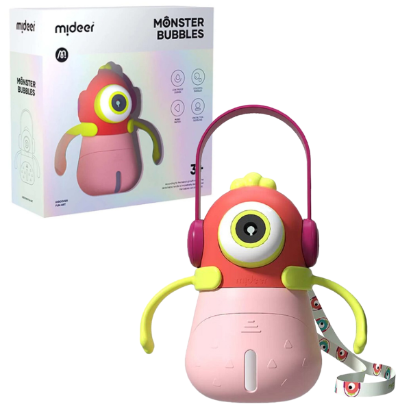 Generator de bule de săpun “Bubbles Monster”,cu lumină și sunet, roz