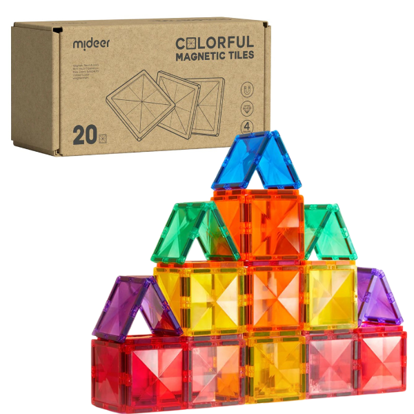 Set de construcție magnetic „Forme geometrice”, (nuanțe calde, 20 buc.)