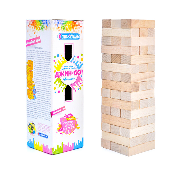 Joc de masă “Jin GO” jenga din 45 blocuri de lemn