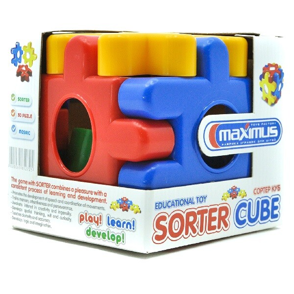 Jucărie-sorter “Cubul logic 3D”  12 elem.