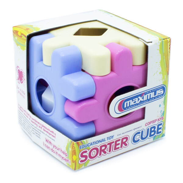 Jucărie-sorter “Cub roz” 12 elem.