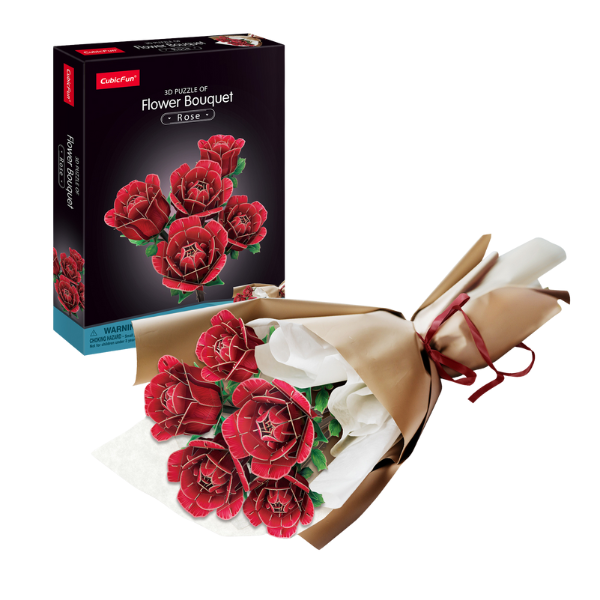 3D puzzle “Buchet de flori – Trandafiri roșii”, 312 elem.