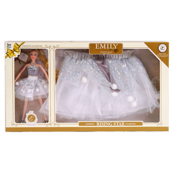 Set de joc: păpușa “EMILY” + fustă pentru copil