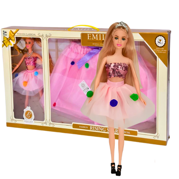 Set de joc: păpușa “EMILY” + fustă pentru copil