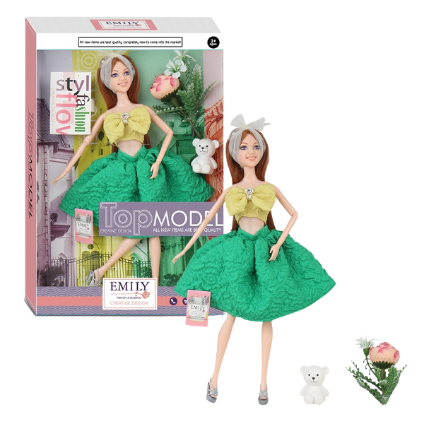 Păpușa Emily “Top Model” cu animăluț și accesorii