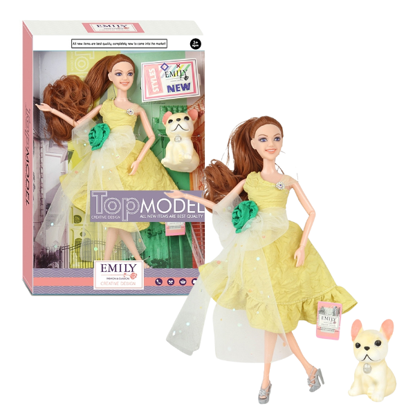 Păpușa Emily “Top Model” cu animăluț și accesorii