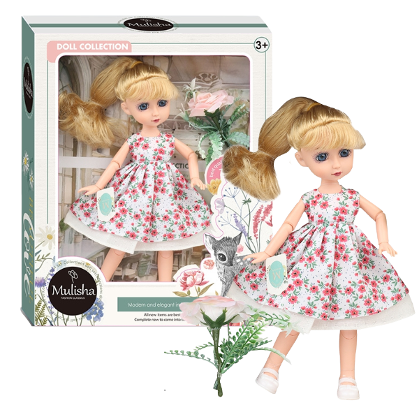Păpușa “Mulisha” în rochie florală cu accesorii