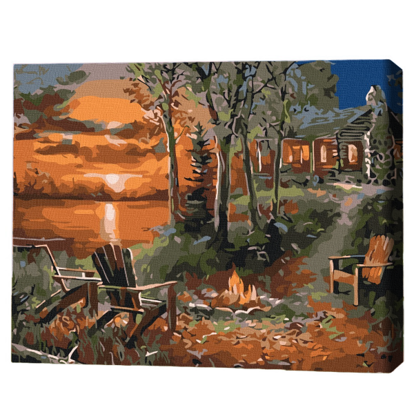 Pictură pe numere 30*40 сm (fără cutie) – Casa de lângă lac