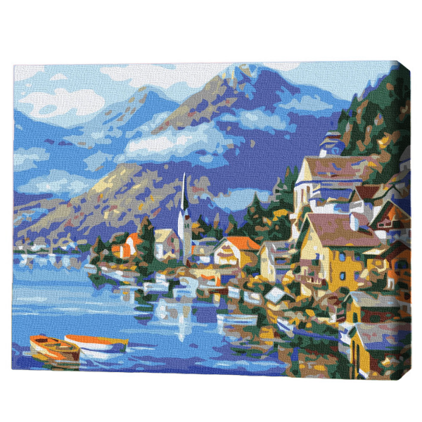 Pictură pe numere 30*40 сm (fără cutie) – Sat la poalele muntelui