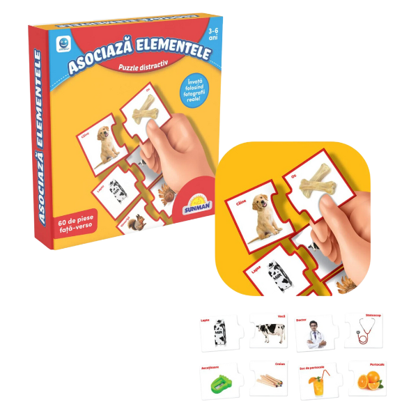 Puzzle “Învățăm asocierea elementelor”, (ro), Smile Games