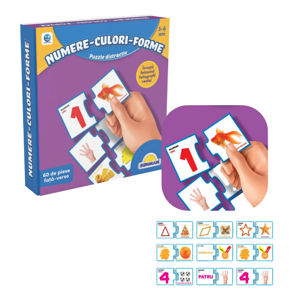 Puzzle “Numere-culori-forme”, (ro), Smile Games