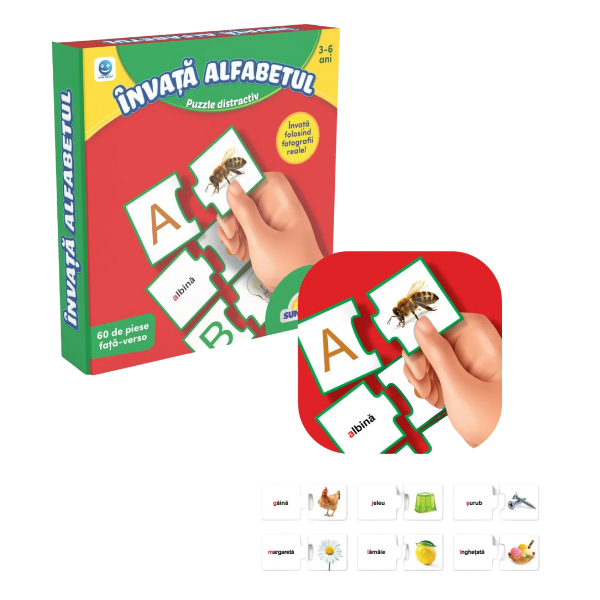 Puzzle “Învață alfabetul”, (ro), Smile Games