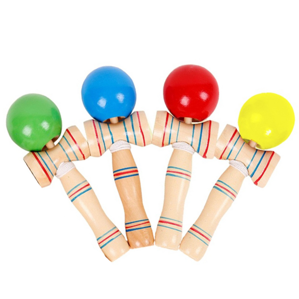 Joc de îndemânare Kendama, 19.5 x 6 x 7 cm, 4 modele