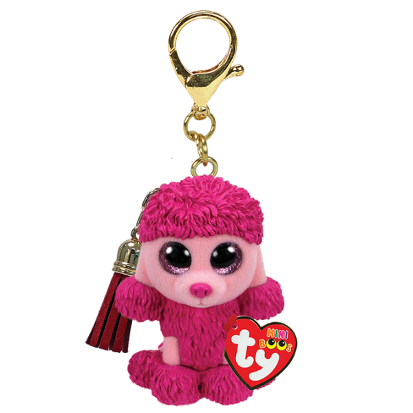 Breloc – Pudel roz PATSY 10 cm (Mini boo clip)
