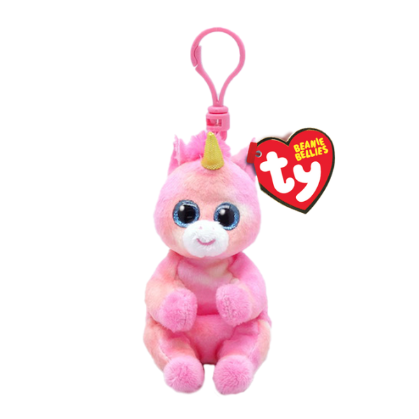 Breloc – Unicorn roz 12 cm (Beanie boos clip)