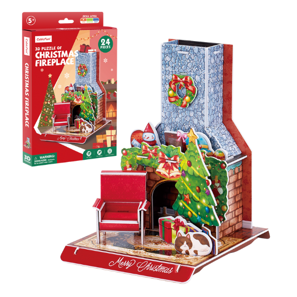 3D puzzle “Șemineu de Crăciun”, 24 elem.