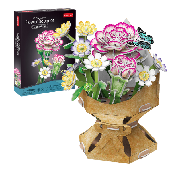 3D puzzle “Buchet de flori – Garoafă”, 134 elem.