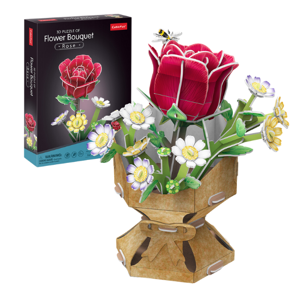 3D puzzle “Buchet de flori – Trandafir”, 120 elem.