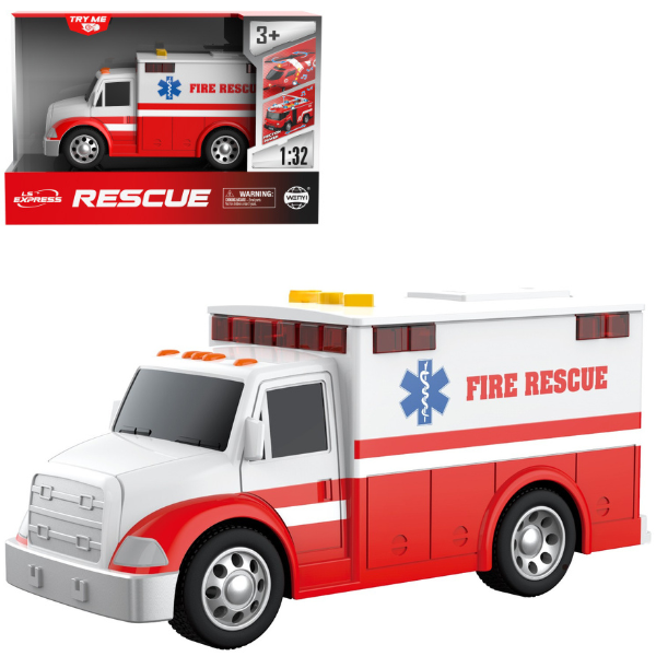 1:32 Mașină “Ambulanță” cu fricțiune (lumini /sunete)