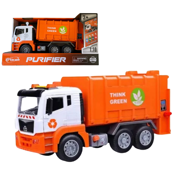 1:10 Camion de gunoi cu inerție “Think Green” (lumină / sunet)