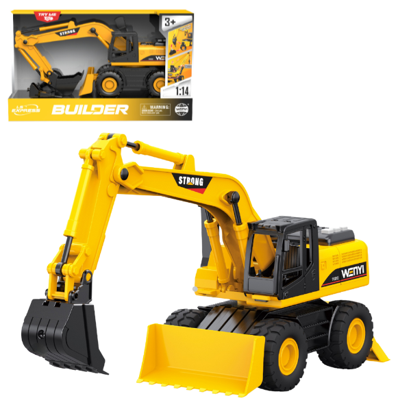 1:14 Utilaj special „Excavator-Încărcător” 3 în 1 (lumini/sunete)