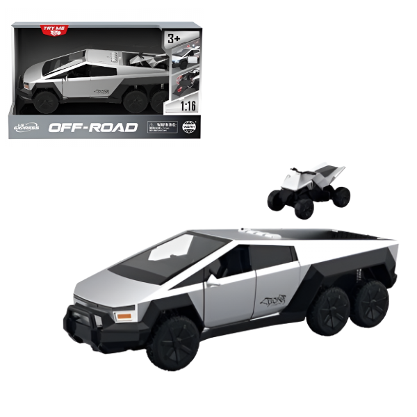1:16 “Cybertruck” inerțial cu șase roți (lumini/sunete)