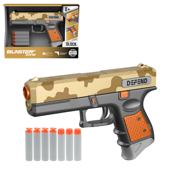 Pistol Glock Blaster Zone cu cartușe moi (camuflaj)