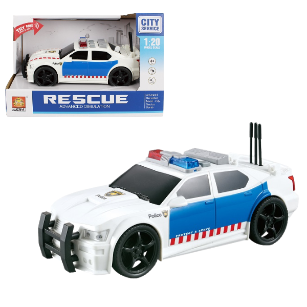 1:20 Mașină de poliție cu fricțiune (lumini /sunete)