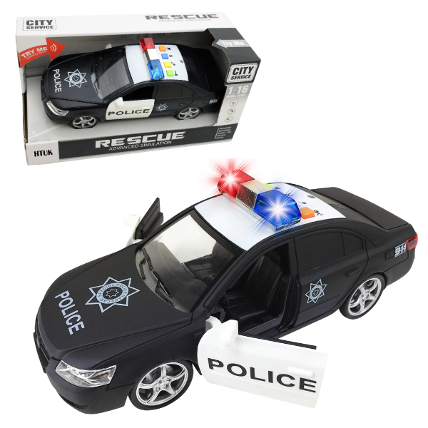 1:16 Mașina de poliție cu inerție (lumini /sunete / ușile se deschid)