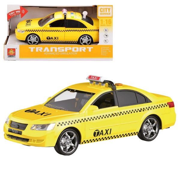 1:16 Mașină inerțială “Taxi” (lumină / sunet / uși mobile)
