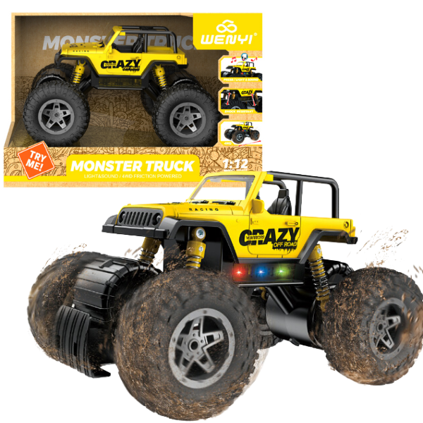 1:12 Monster Truck cu inerție (lumină/sunet)