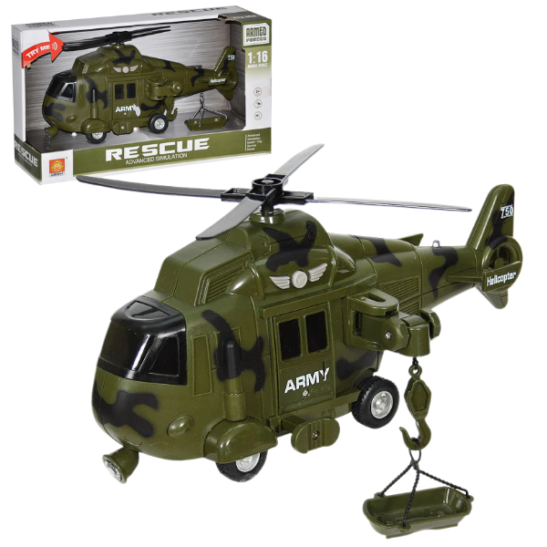 1:16 Elicopter militar de salvare inerțial (lumină / sunet)