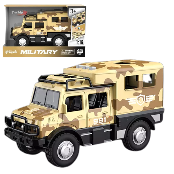 1:16 Mașină militară blindată inerțială, camuflaj (lumină / sunet)