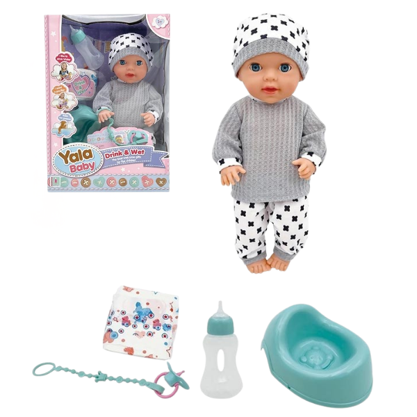 Păpușă pentru fete „Micul prieten” – cu accesorii pentru îngrijire și hrănire